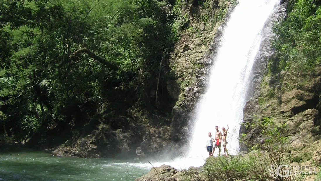 Montezuma Waterfall dropping into a pool in the forest